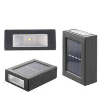 kit 2 Arandela Solar Slim 2 Focos Luminaria Parede Externa Ip65 Á Prova D'Àgua Varanda Patio