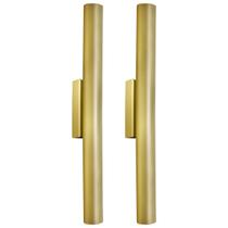 Kit 2 Arandela Tubo Cilindro Alumínio Dourado 40cm