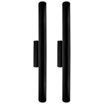 Kit 2 Arandela Tubo Cilindro Alumínio Preto 40cm