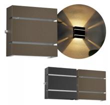 Kit 2 Arandelas Alumínio 2 Focos 2 Frisos Muro Parede Mf103