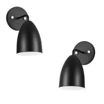 Kit 2 Arandelas Aluminio Vegas Preto sala quarto corredor