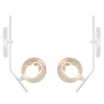 Kit 2 Arandelas Aro Angular Jabuticaba Branco Harmony Ambar