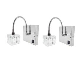 Kit 2 Arandelas Articulada Cristal F005 Com Interruptor Kit 2 Arandelas Articulada Cristal F005 Com Interruptor