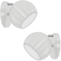 Kit 2 Arandelas Articuladas Retrô Bola Branco/Branco Kit 2 Arandelas Articuladas Retrô Bola Branco/Branco