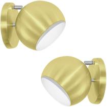 Kit 2 Arandelas Articuladas Retrô Bola Dourado Kit 2 Arandelas Articuladas Retrô Bola Dourado