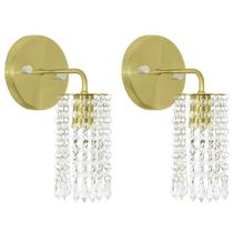 Kit 2 Arandelas Cristal Acril. Clearcrillic Redonda Dourado Kit 2 Arandelas Cristal Acril. Clearcrillic Redonda Dourado