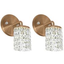 Kit 2 Arandelas Cristal Legitimo Clearwall Redonda Cobre Kit 2 Arandelas Cristal Legitimo Clearwall Redonda Cobre