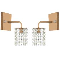 Kit 2 Arandelas De Cristal Legitimo Clearcast Cobre Kit 2 Arandelas De Cristal Legitimo Clearcast Cobre