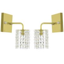 Kit 2 Arandelas De Cristal Legitimo Clearcast Dourada Kit 2 Arandelas De Cristal Legitimo Clearcast Dourada