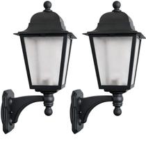 Kit 2 Arandelas de Parede Bivolt E27 Pretas Luminárias Dital Ambiente Interno e Externo Kit 2 Arandelas de Parede Bivolt E27 Pretas Luminárias Dital Ambiente Interno e Externo