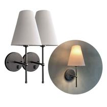 Kit 2 Arandelas de Parede Clássica chumbo Com Interruptor Com Cúpula Ref 05 Decoração Casa sala Quarto e lavabo Kit 2 Arandelas de Parede Clássica chumbo Com Interruptor Com Cúpula Ref 05 Decoração Casa sala Quarto e lavabo