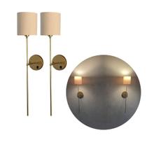 Kit 2 Arandelas De Parede Clássica com Interruptor alumínio Com Interruptor e Cúpula Ref 83 Com Lâmpada Branco quente