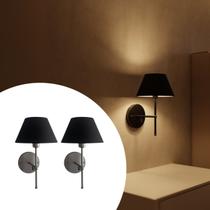 Kit 2 Arandelas de Parede Clássica Com Interruptor e Cúpula e Lâmpada Branco Quente Para Dormitório e Quarto, Banheiro, Sala ou Escritório