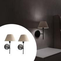 Kit 2 Arandelas De Parede Clássica de Alumínio com Interruptor com cúpula Ref 16 com Lâmpada branco frio