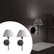 Kit 2 Arandelas De Parede Clássica de Alumínio com Interruptor com cúpula Ref 16 com Lâmpada branco frio
