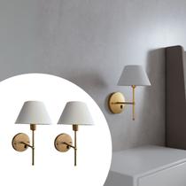 Kit 2 Arandelas de Parede Clássica Interna Com Interruptor e Cúpula Ref 16 Para Sala, Quarto, cabeceira de Cama, Corredor