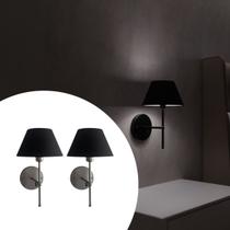 Kit 2 Arandelas De Parede Clássico com Interruptor e cúpula Ref 16 com Lâmpada Branco Frio