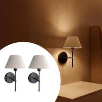 Kit 2 Arandelas De Parede Clássico Decorativo para Quarto, Sala, Corredor, Lavabo, Banheiro com Cúpula Ref 16 e lâmpada branco quente