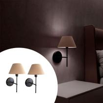 Kit 2 Arandelas De Parede Decorativo Sala, Quarto, banheiro, Escritório, Cabeceira com Cúpula e Lâmpada branco frio