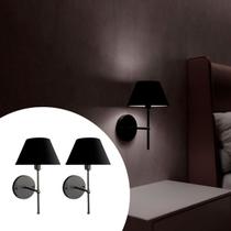 Kit 2 Arandelas De Parede Decorativo Sala, Quarto, banheiro, Escritório, Cabeceira com Cúpula e Lâmpada branco frio