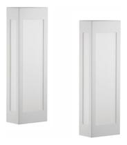 Kit 2 Arandelas Externa Luminária Parede Quadrada Branco 440 Kit 2 Arandelas Externa Luminária Parede Quadrada Branco 440