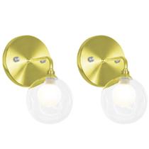 Kit 2 Arandelas Harmony Bolinha Dourado