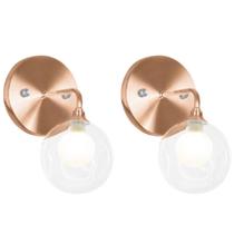 Kit 2 Arandelas Harmony Bolinha New Cobre