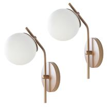 Kit 2 Arandelas Inclinada Jabuticaba Globo Vidro Champagne