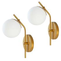 Kit 2 Arandelas Inclinada Jabuticaba Globo Vidro Dourado Kit 2 Arandelas Inclinada Jabuticaba Globo Vidro Dourado