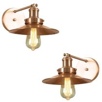 Kit 2 Arandelas Industrial Vintage Nordic Loft New Cobre