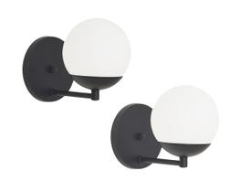 Kit 2 Arandelas jabuticaba Preta globo de vidro.