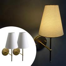 Kit 2 Arandelas Luminária de Parede Clássica aluminio bivolt Com Cúpula Ref 05