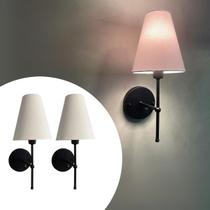 Kit 2 Arandelas luminaria de Parede Clássica Com Interruptor e Cúpula Ref 05 algodão Decoração Iluminação Casa