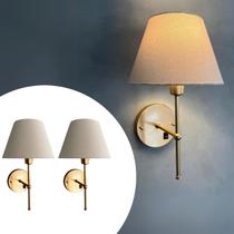 Kit 2 Arandelas Luminária De Parede Clássica Interna Com Interruptor com Cúpula Ref 19 Decoração casa