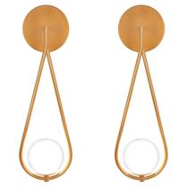 Kit 2 Arandelas Luminária De Parede Gota Globo Vidro Dourado
