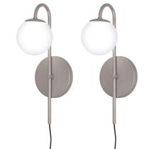 Kit 2 Arandelas Luminária Jabuticaba Interruptor Vidro Prata