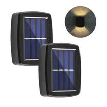 Kit 2 Arandelas Luminária Meia Lua Solar Led Decoração Parede Fotocélula