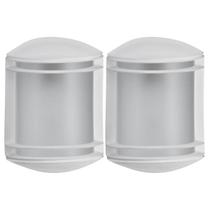 Kit 2 Arandelas Luminárias de Parede Branco Elegance E27 Grade Redonda Lente Fosca Dital Polipropileno
