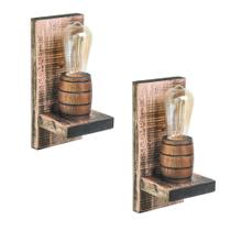 Kit 2 Arandelas Luminárias de Parede Rústica Retrô Vintage Colonial