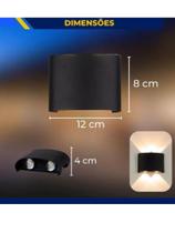 Kit 2 Arandelas Meia Lua SLBD 4 LED 2 Focus Preto Kit 2 Arandelas Meia Lua SLBD 4 LED 2 Focus Preto