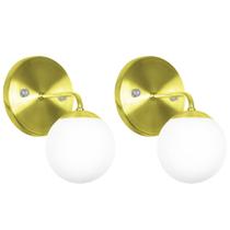 Kit 2 Arandelas Orby Bolinha Dourado Kit 2 Arandelas Orby Bolinha Dourado