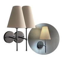 Kit 2 Arandelas Parede Clássica Chumbo Com Cúpula Ref 05 com Lâmpada Branco Frio Decorativa para Sala, Quarto e lavabo, Corredor