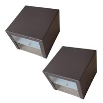 Kit 2 Arandelas Parede Cubo 2 Fachos Slim Moderna Marrom Kit 2 Arandelas Parede Cubo 2 Fachos Slim Moderna Marrom