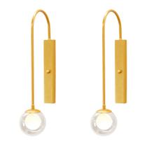 Kit 2 Arandelas Parede Globo Duplo Vidro Retangular Dourado