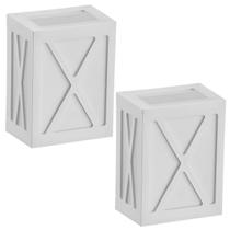 Kit 2 Arandelas Parede Grade X Termoplástico Branco Lente Leitosa Onix Dital Escadas Murros Kit 2 Arandelas Parede Grade X Termoplástico Branco Lente Leitosa Onix Dital Escadas Murros