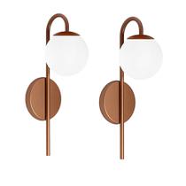 Kit 2 Arandelas Parede Jabuticaba Globo Vidro Cabeceira Cobre Kit 2 Arandelas Parede Jabuticaba Globo Vidro Cabeceira Cobre