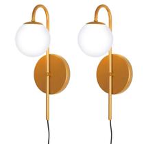 Kit 2 Arandelas Parede Jabuticaba Interruptor Vidro Dourado Kit 2 Arandelas Parede Jabuticaba Interruptor Vidro Dourado