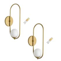 Kit 2 Arandelas Parede Oval Jabuticaba Banheiro Dourado +Led