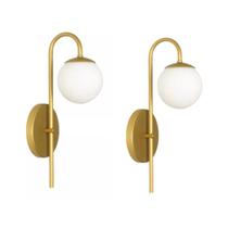 Kit 2 Arandelas Parede Quarto Sala Moderna Luxo Slim Dourado Kit 2 Arandelas Parede Quarto Sala Moderna Luxo Slim Dourado