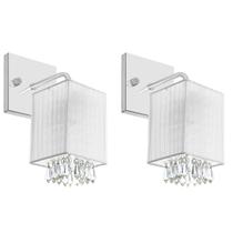 Kit 2 Arandelas Quadrada Cganza Linda Imperdível Branco Kit 2 Arandelas Quadrada Cganza Linda Imperdível Branco